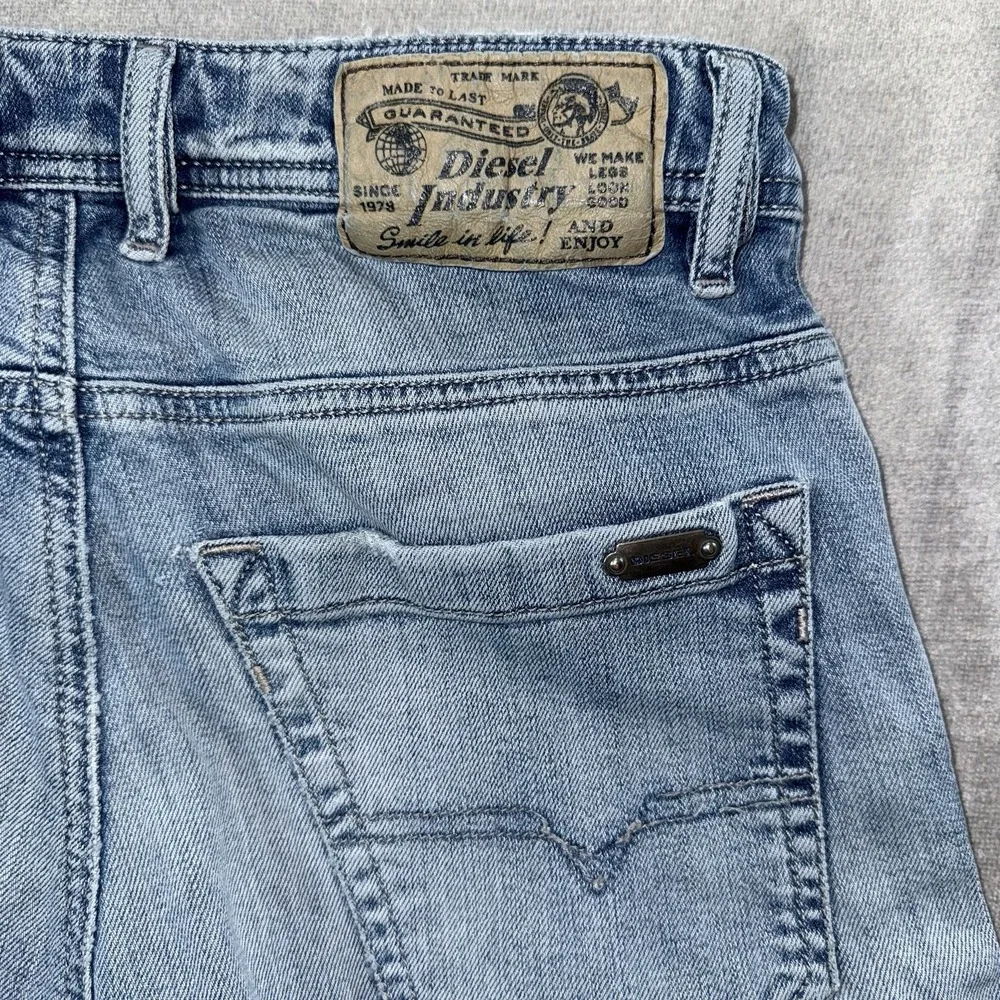 Diesel Jeans Men 28x32 Blue Tazy Slim Carrot Stretch‎ Light Wash Skater 008L5
